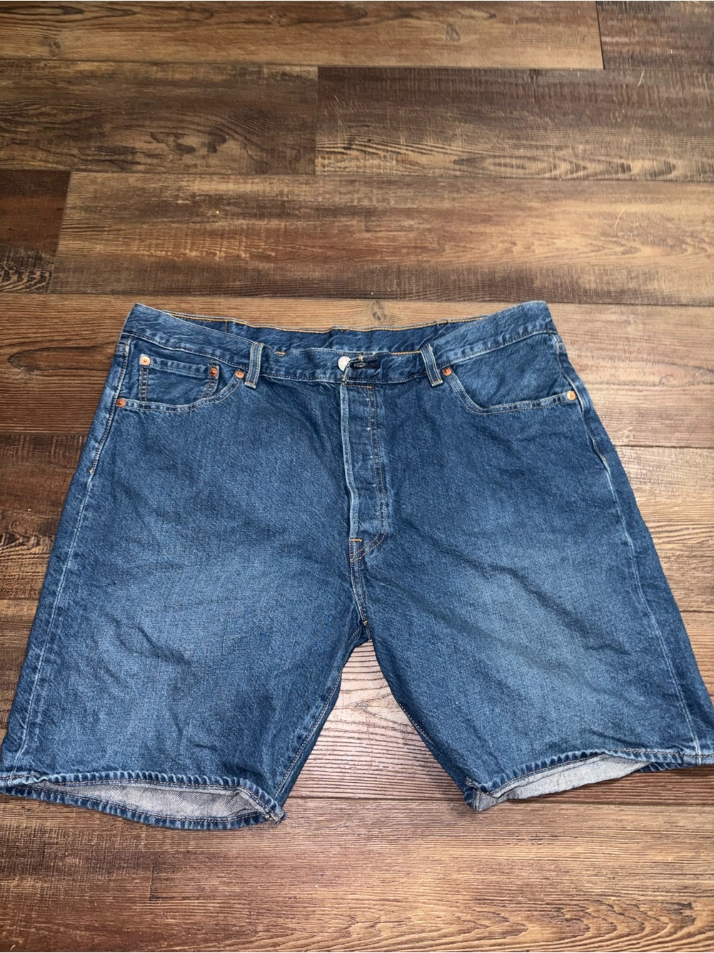 Levi's Men's Dark Blue Denim Cutoff Shorts
